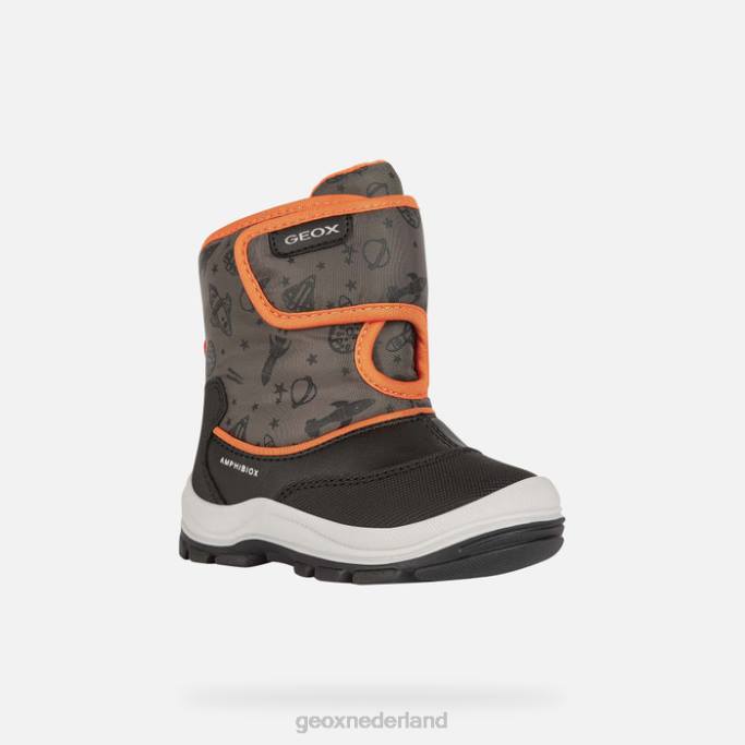Geox flanfil abx peuter 282Z1539 zwart/fluo oranje
