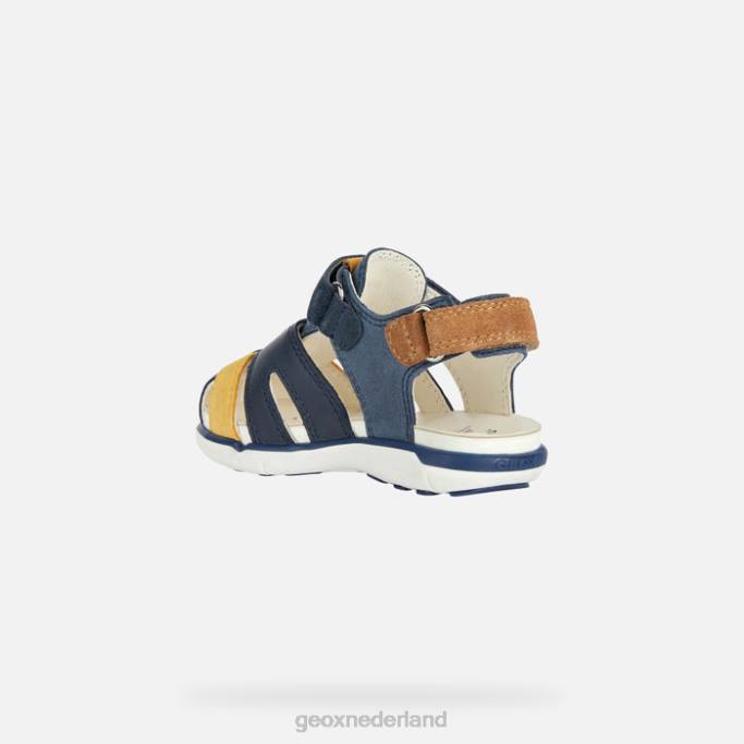 Geox sandaal delhi peuter 282Z2018 marine/okergeel