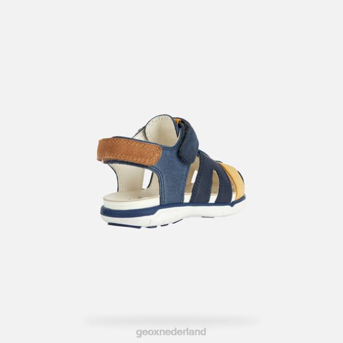 Geox sandaal delhi peuter 282Z2018 marine/okergeel