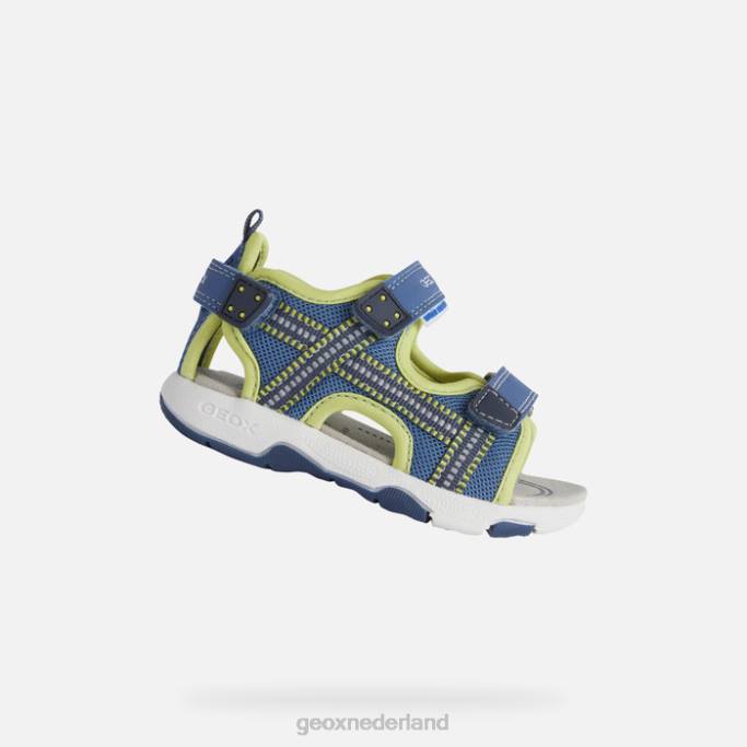 Geox sandaal multy peuter 282Z1495 lichtblauw/limoen