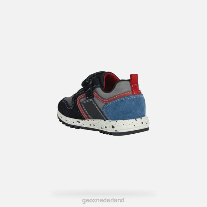 Geox alben peuter 282Z1639 zwart/donkerrood