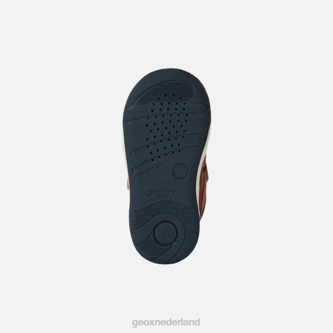Geox nieuwe flick-peuter 282Z1523 Het is bruin/marineblauw