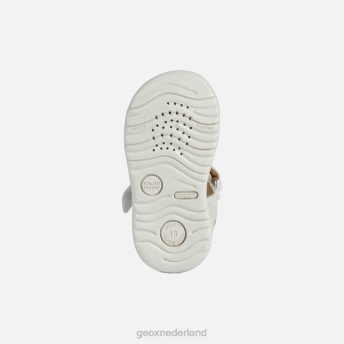 Geox sandaal macchia meisje 282Z1477 gebroken wit/zilver