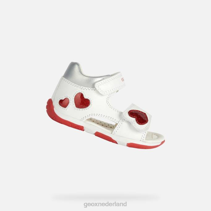 Geox sandaal tapuz baby meisje 282Z2014 wit rood