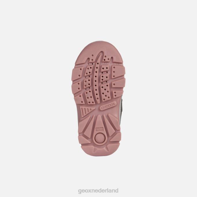 Geox flanfil abx peuter 282Z1490 donkergrijs/roze