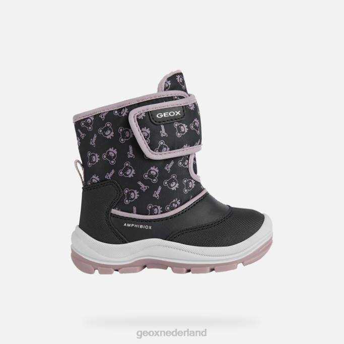 Geox flanfil abx peuter 282Z1511 zwart/donkerroze
