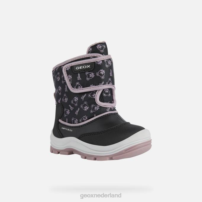 Geox flanfil abx peuter 282Z1511 zwart/donkerroze