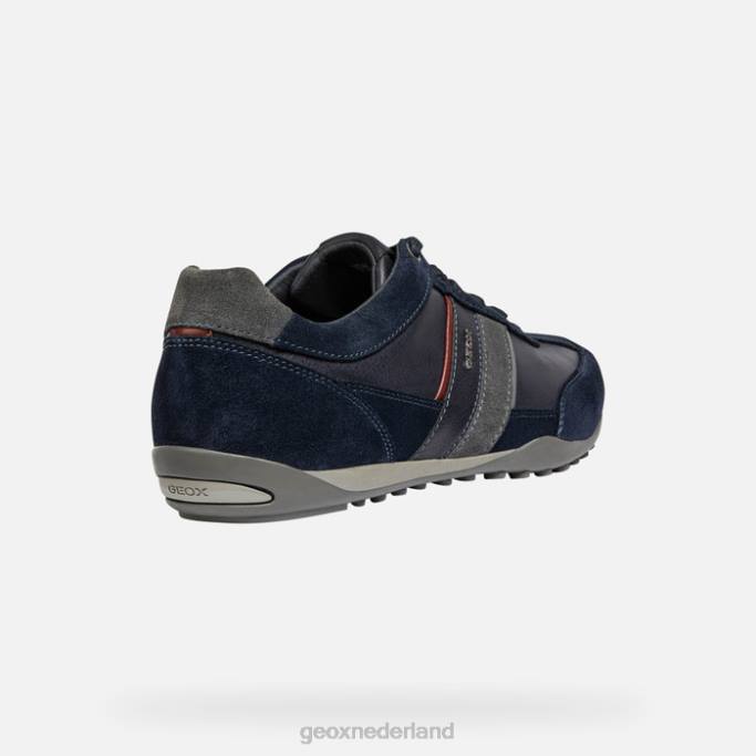 Geox wellus mens 282Z1809 marine/donker bordeaux