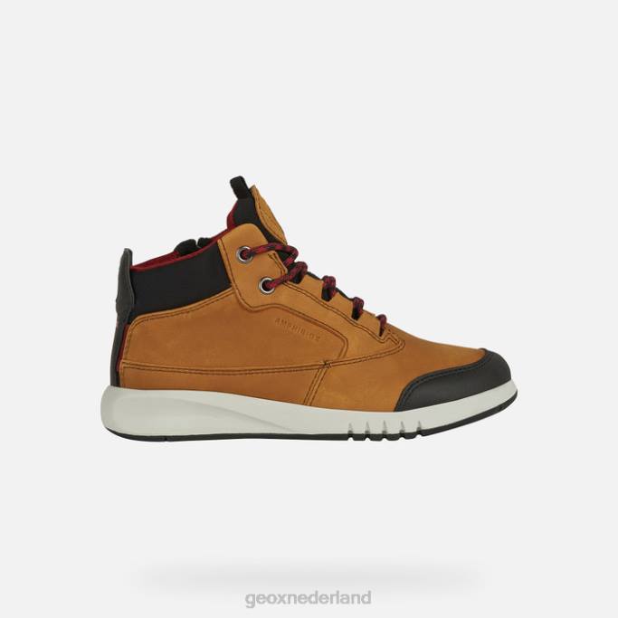 Geox beluchter abx jongen 282Z1333 lichtbruin/donkerrood