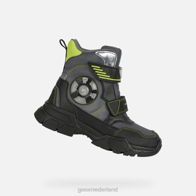 Geox negatieve abx jongen 282Z1409 donkergrijs/limoen