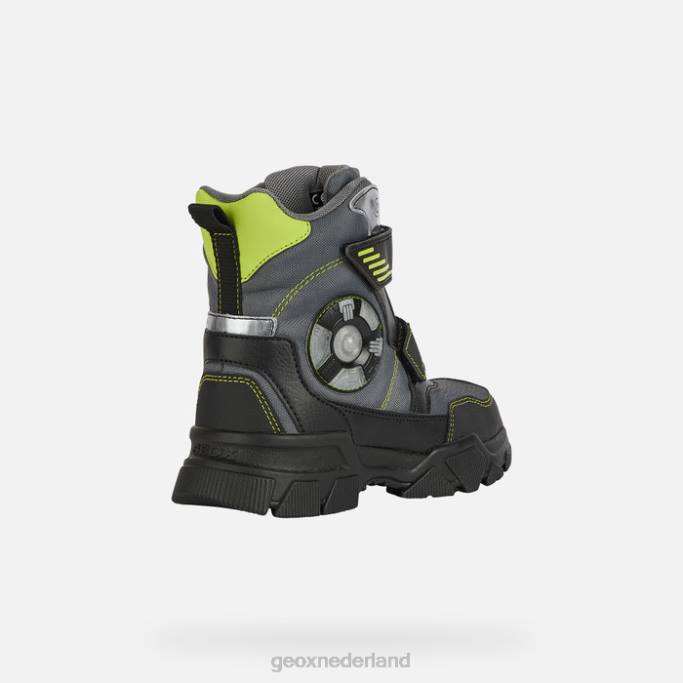 Geox negatieve abx jongen 282Z1409 donkergrijs/limoen