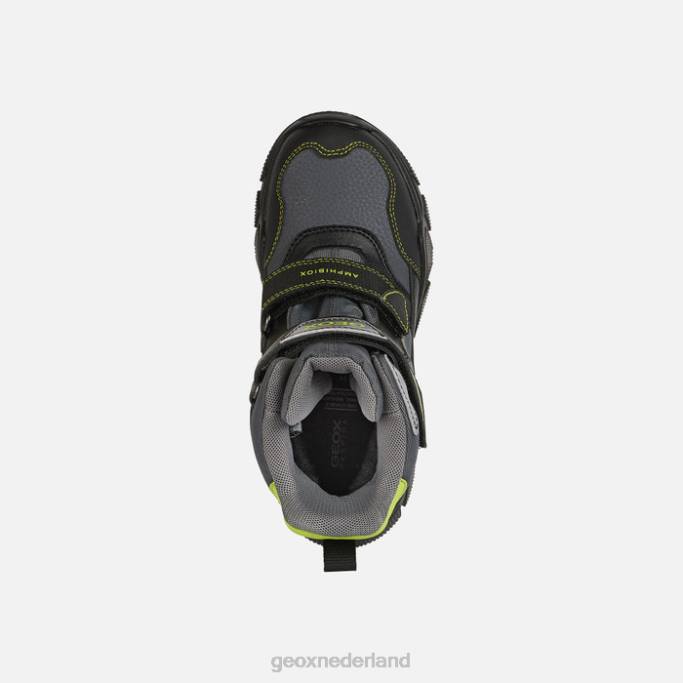 Geox negatieve abx jongen 282Z1409 donkergrijs/limoen