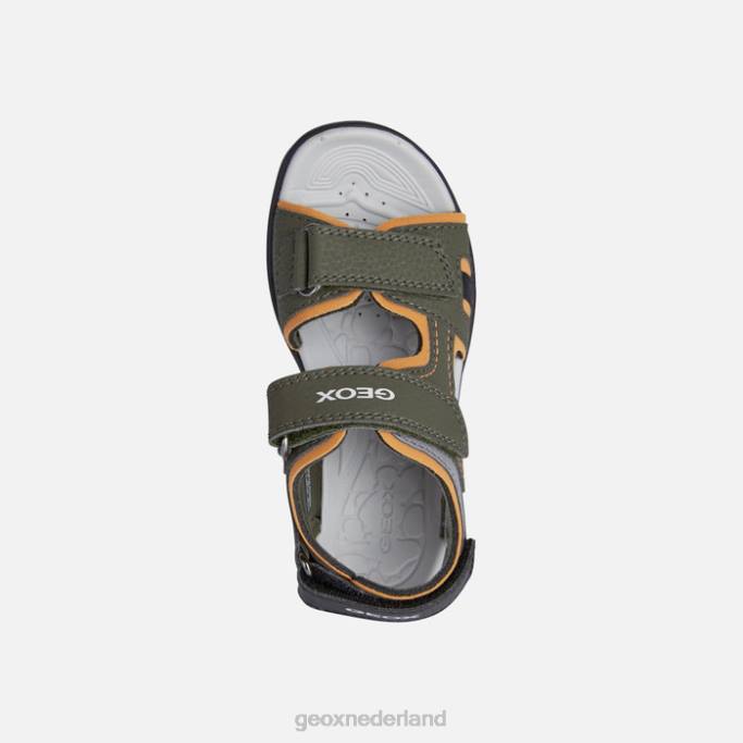 Geox vaniet jongen 282Z1313 militair/oranje