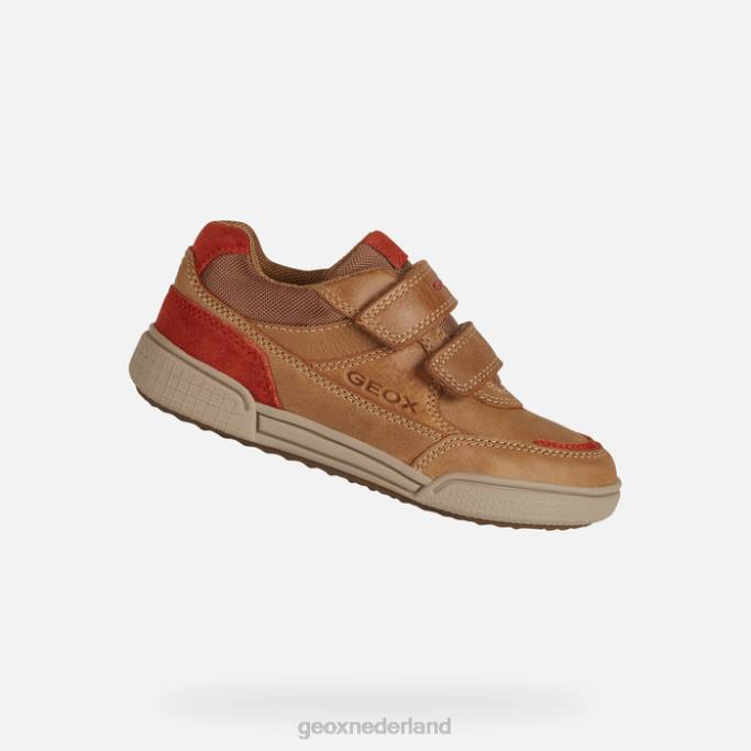 Geox poseido jongen 282Z1411 cognac/rood