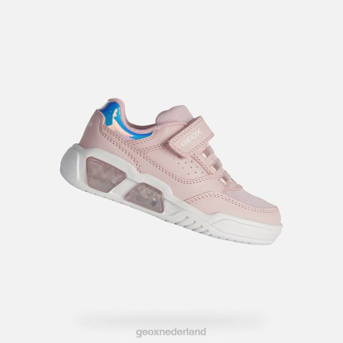 Geox illuminus junior 282Z1911 lichtroze/wit