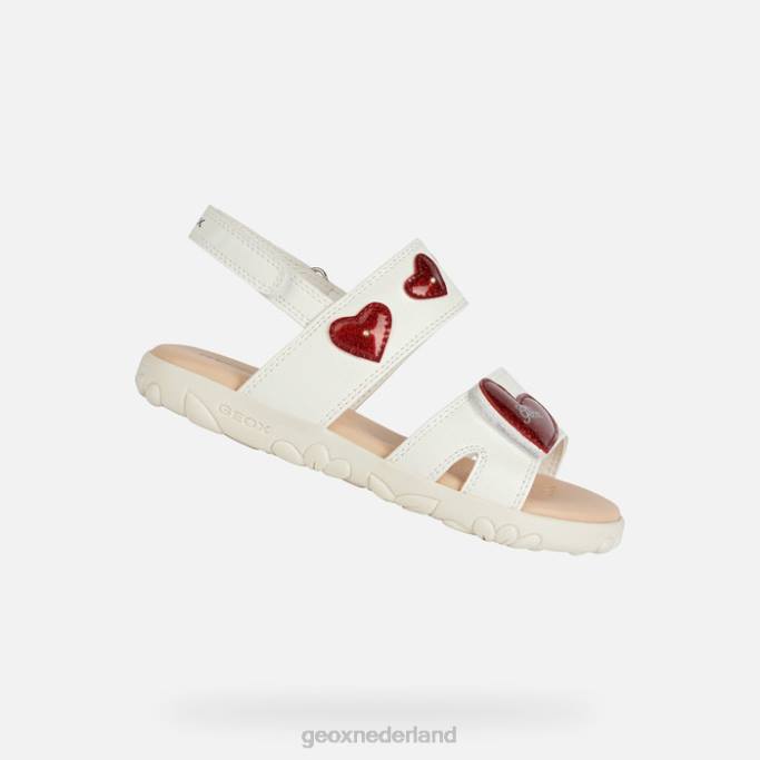 Geox sandaal Haïti meisje 282Z1880 wit rood