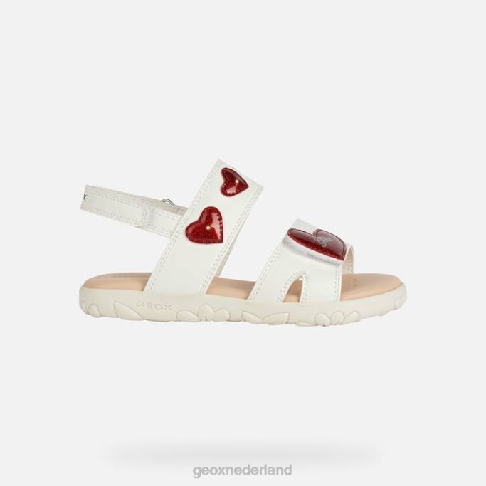 Geox sandaal Haïti meisje 282Z1880 wit rood