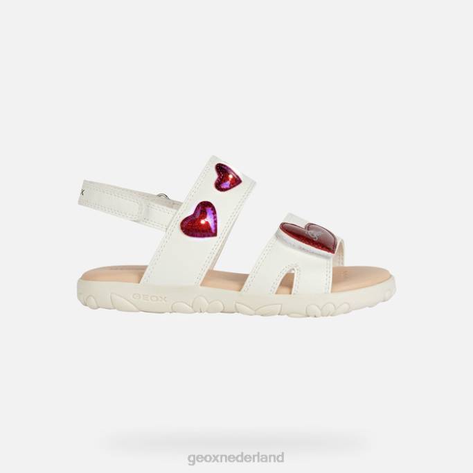 Geox sandaal Haïti meisje 282Z1880 wit rood
