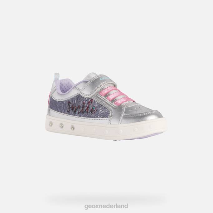Geox skylin-meisje 282Z1220 zilver/fuchsia