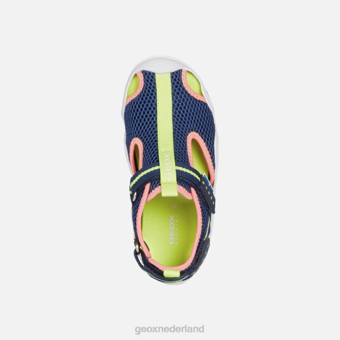 Geox waadvogel junior 282Z1048 marine/fluo fuchsia