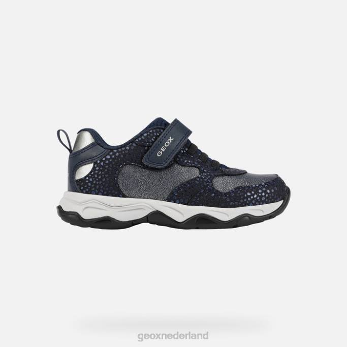 Geox calco meisje 282Z1091 marine/dk zilver