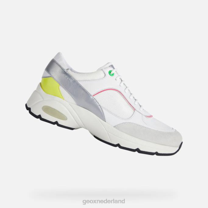 Geox aluur vrouw 282Z413 wit/fluo fuchsia