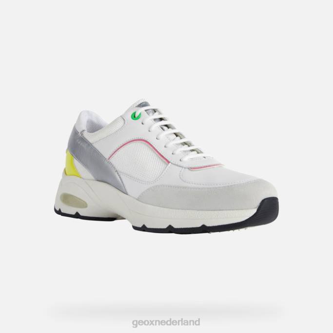Geox aluur vrouw 282Z413 wit/fluo fuchsia